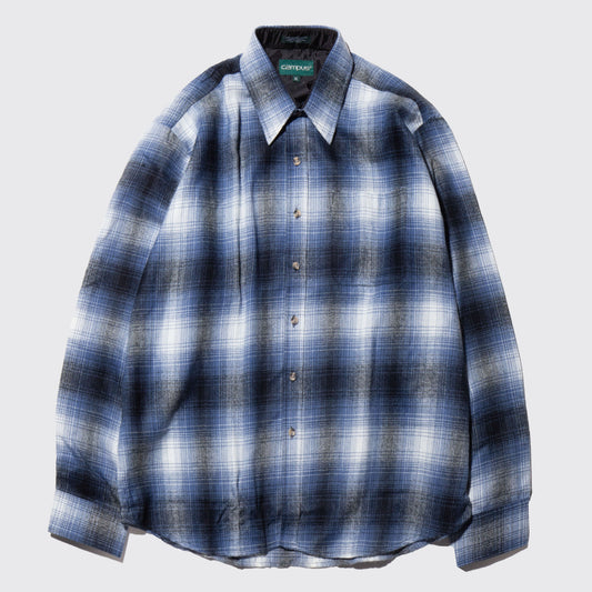 vintage 90's campus ombre check shirt , dead stock