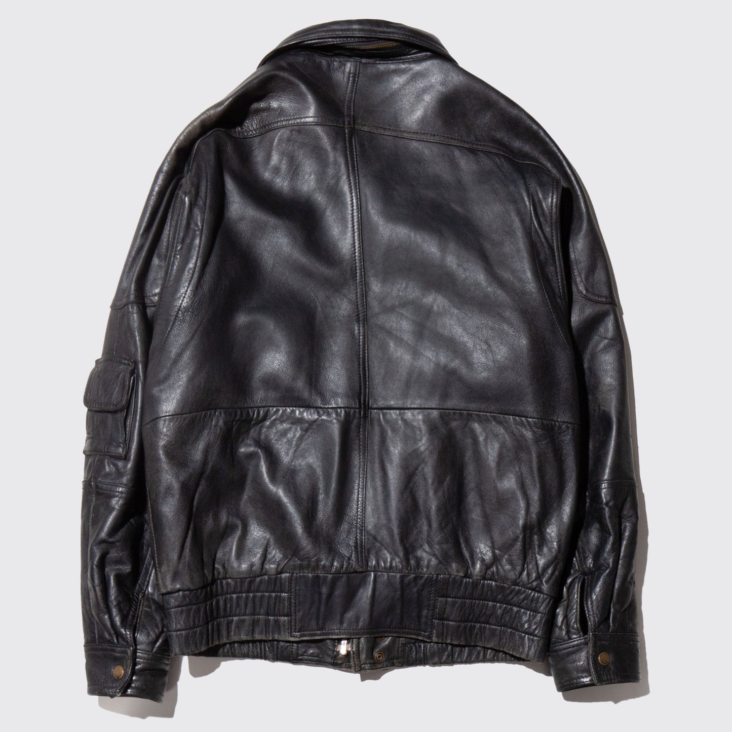vintage utility leather jacket