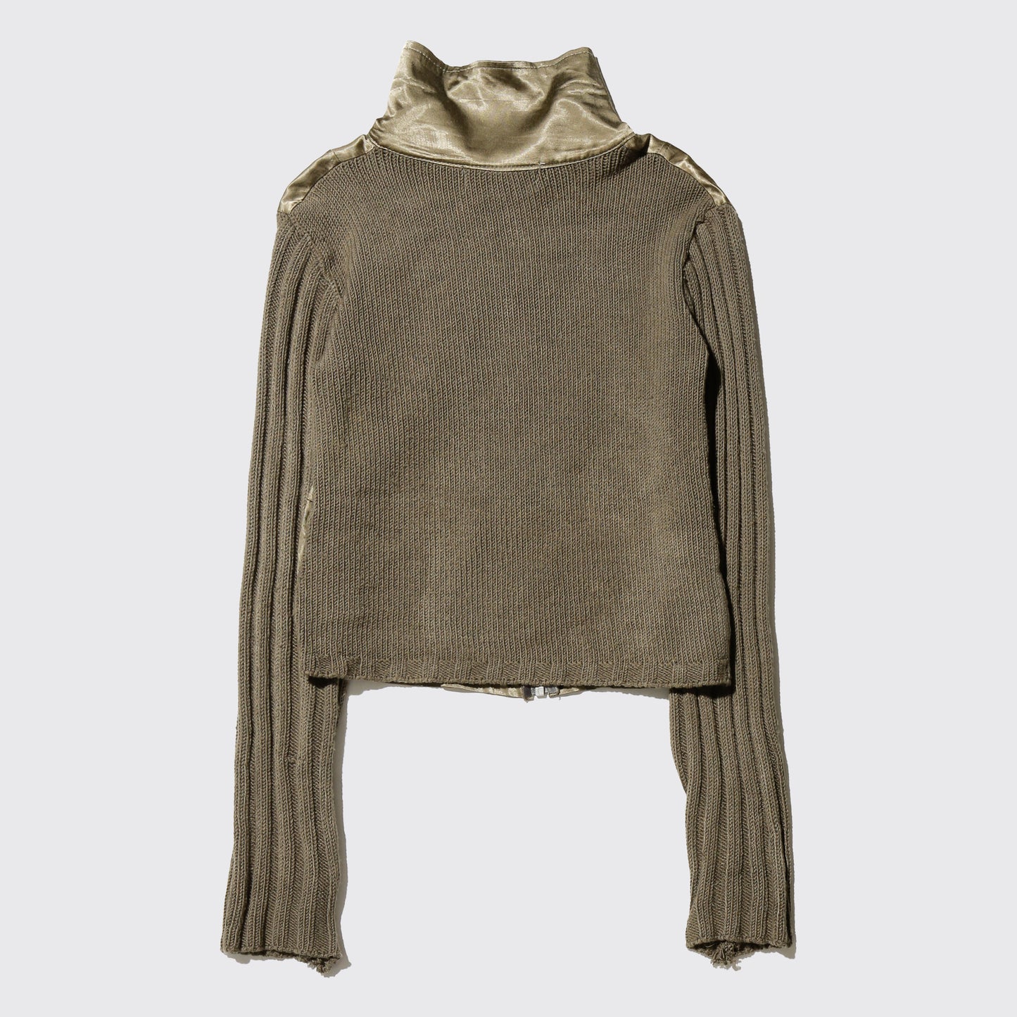 vintage euro satin combi knit jacket