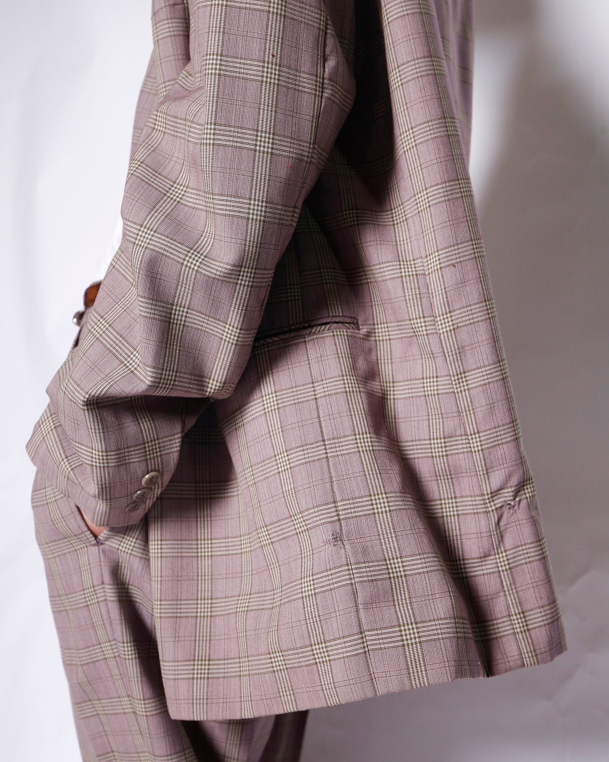 vintage check double breasted set up
