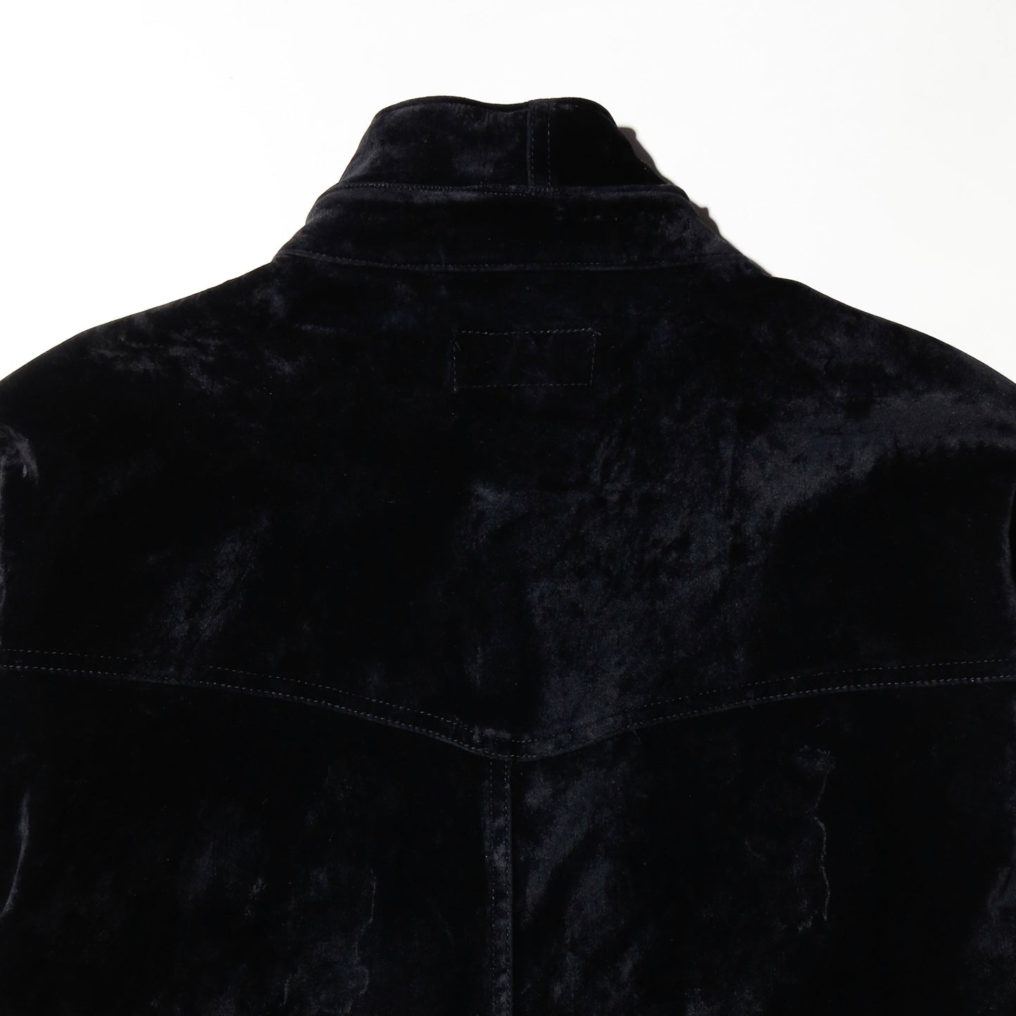 *one-off cropped bowtie velvet shirt