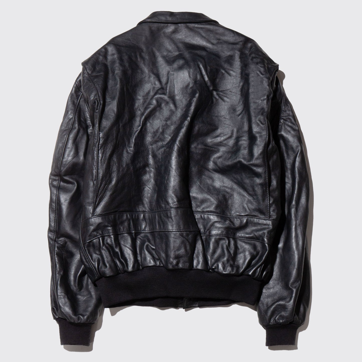 vintage loose aviator leather jacket