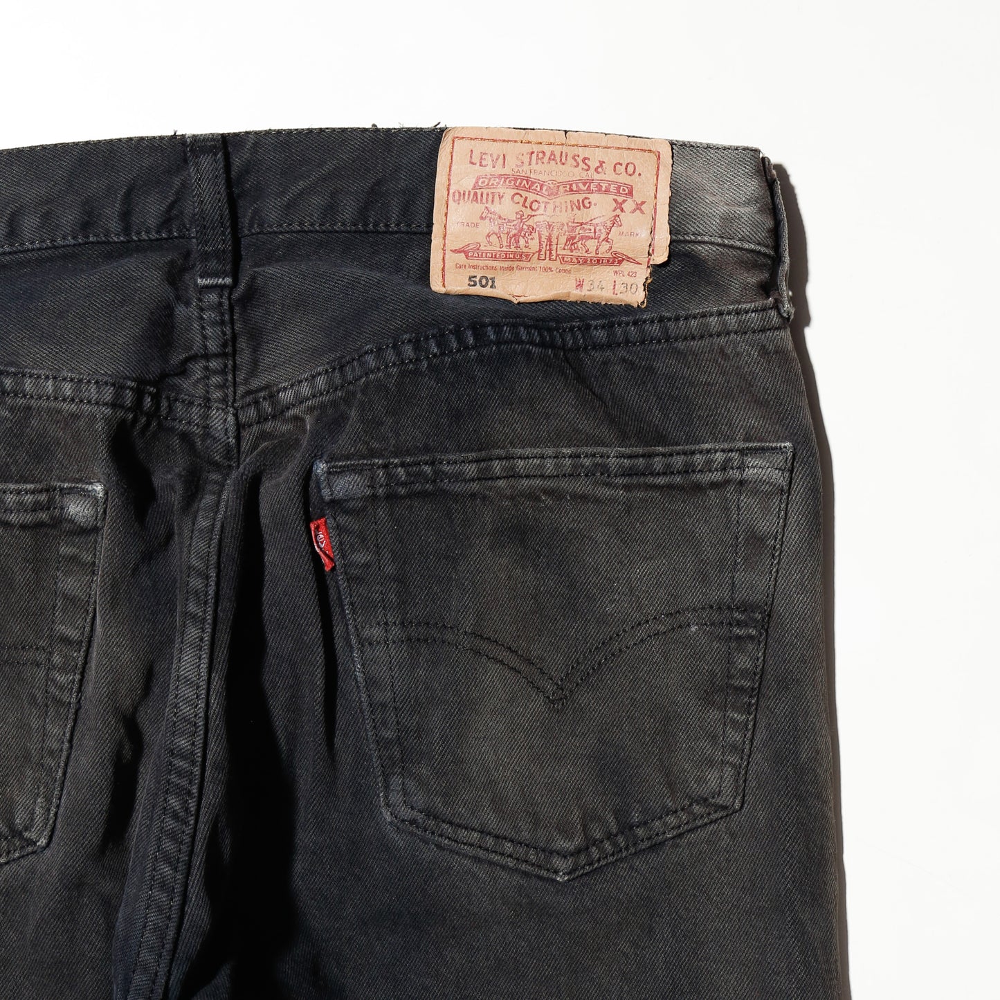 *one-off 90's levi's 501 acid repaired jeans