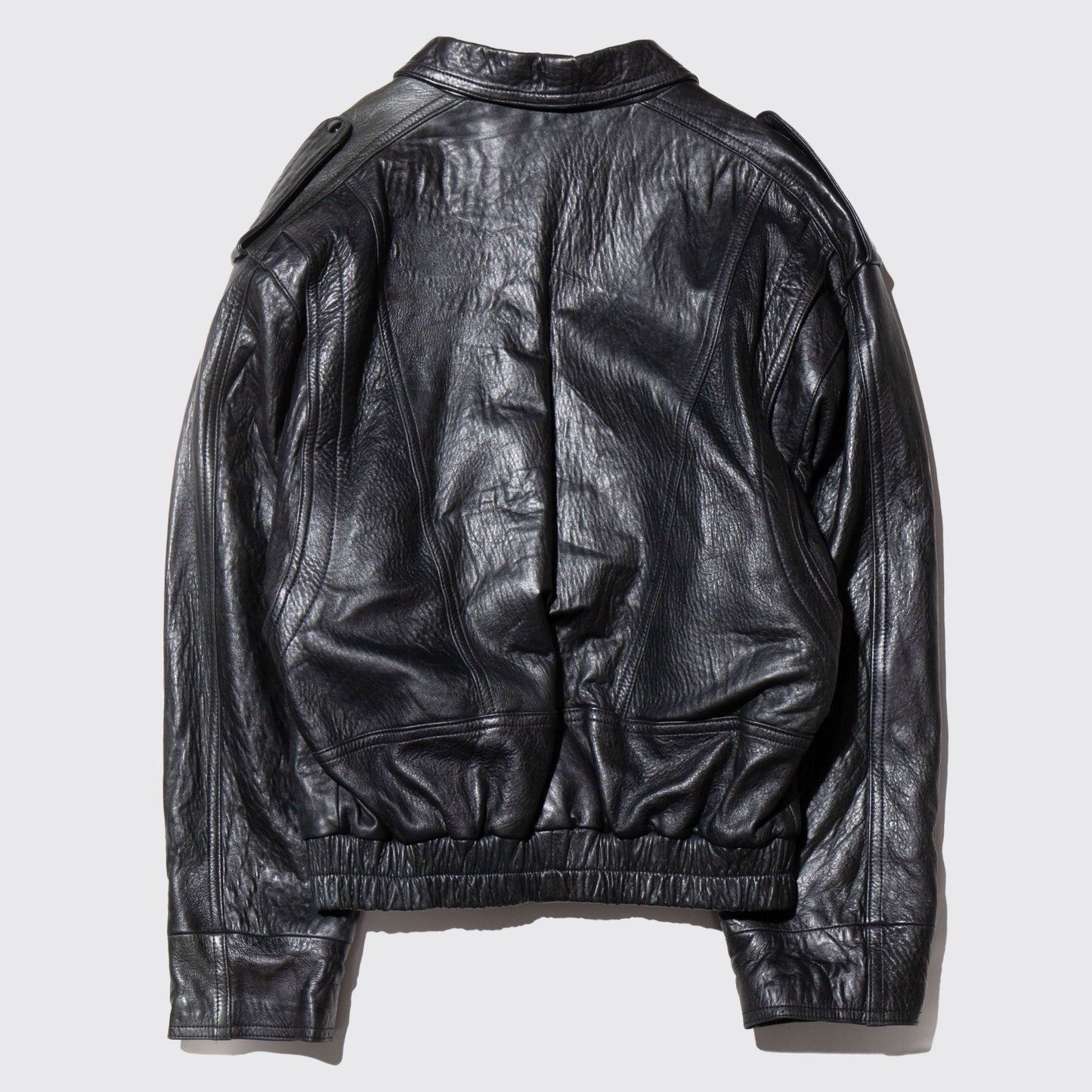 vintage loose aviator leather jacket