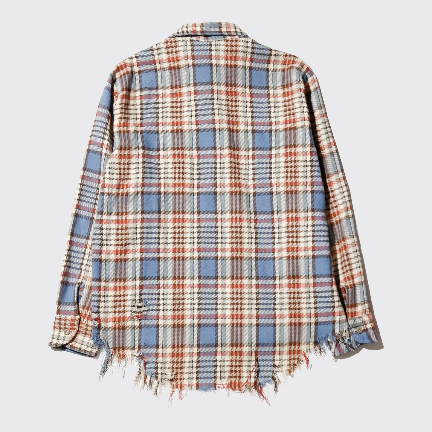 *one-off broken flannel check shirt,with copper badge