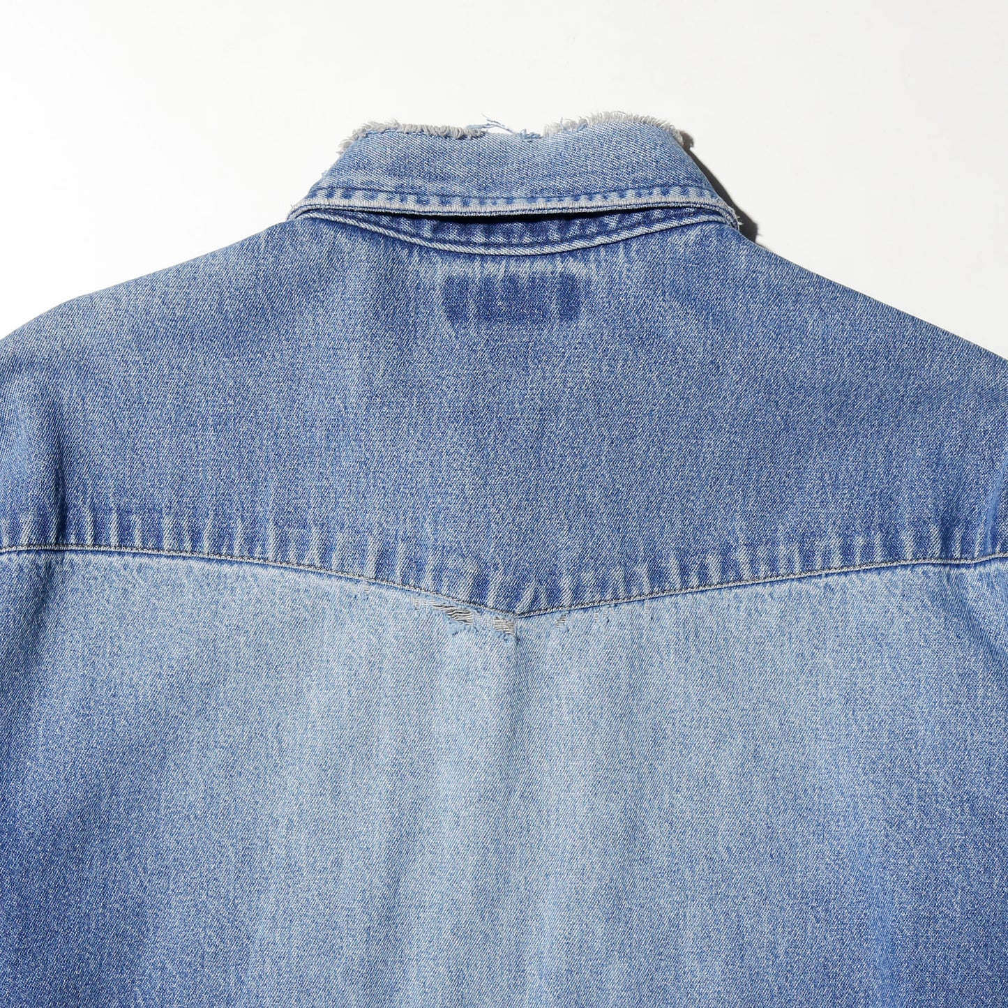 *one-off carhartt broken denim shirt,with copper badge
