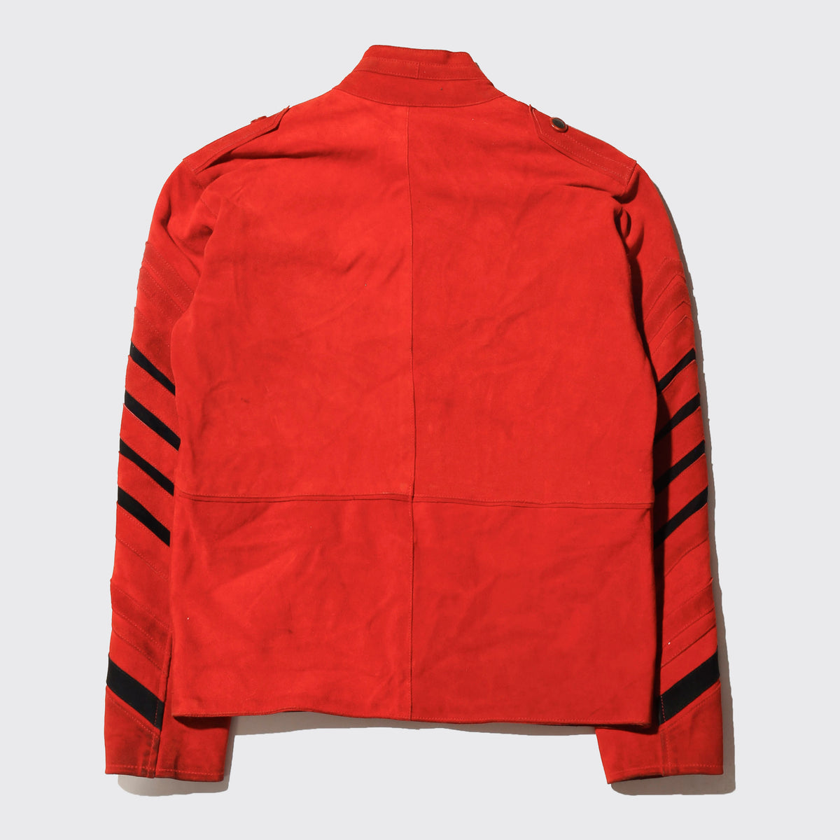 vintage vermilion suede leather hussar napoleon jacket