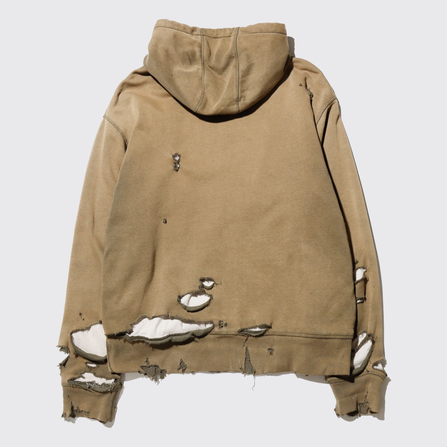 *one-off broken dust hoodie with thermal liner/aging kapper badge