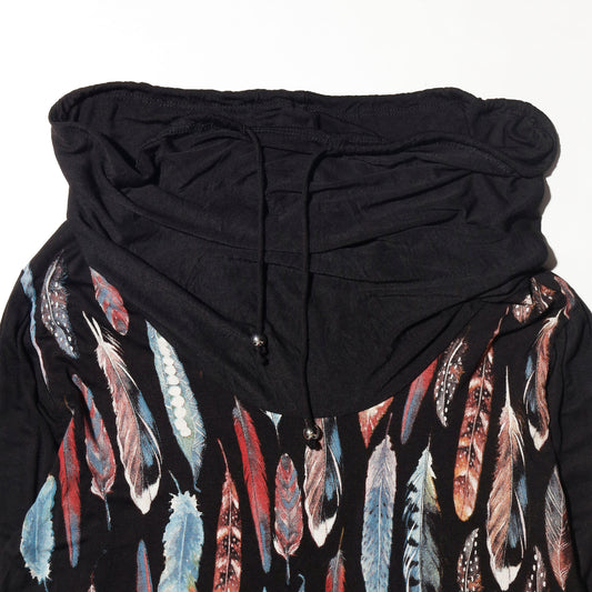 vintage arizona feather cowl neck cut sew