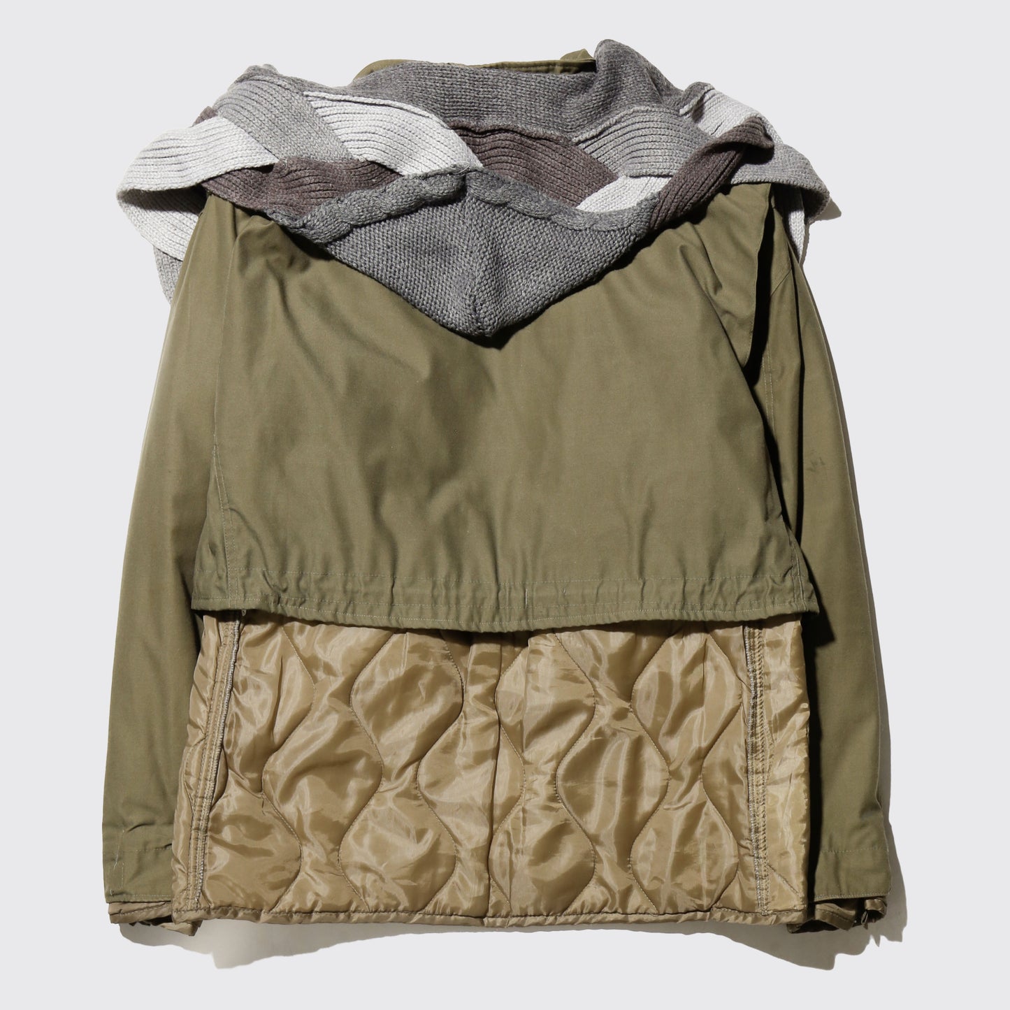 *one-off with muffler cropped field jacket , detachable liner