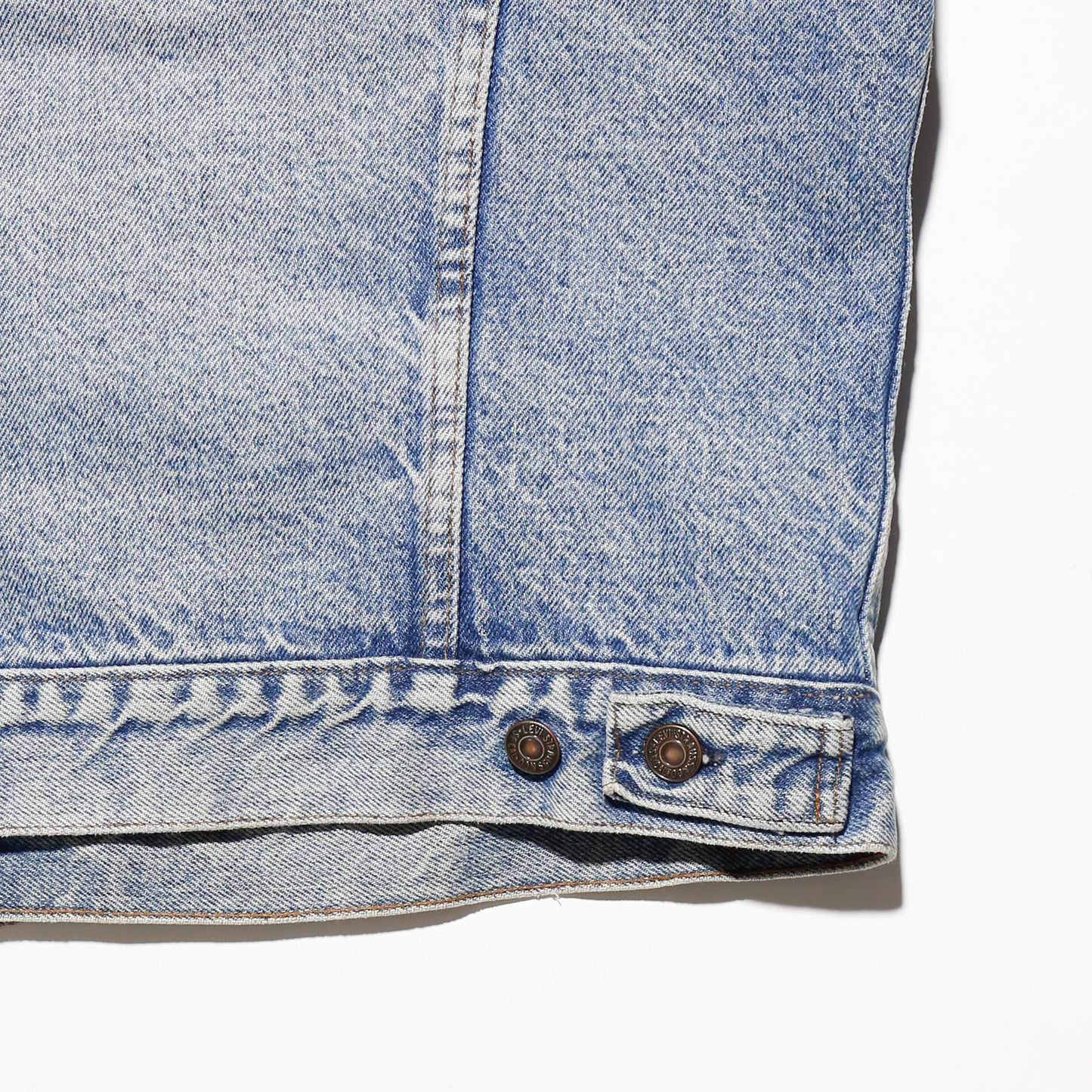 *one-off unborn calf combi broken trucker jacket , with kapper badge