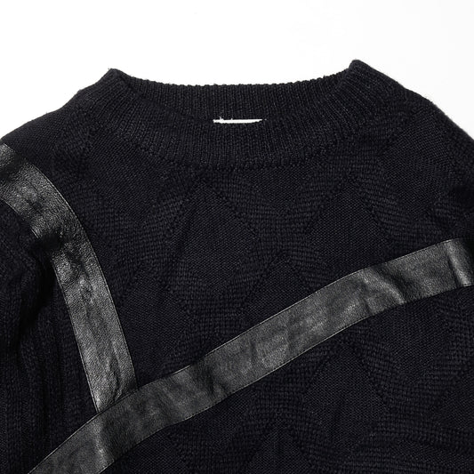 vintage leather taping sweater