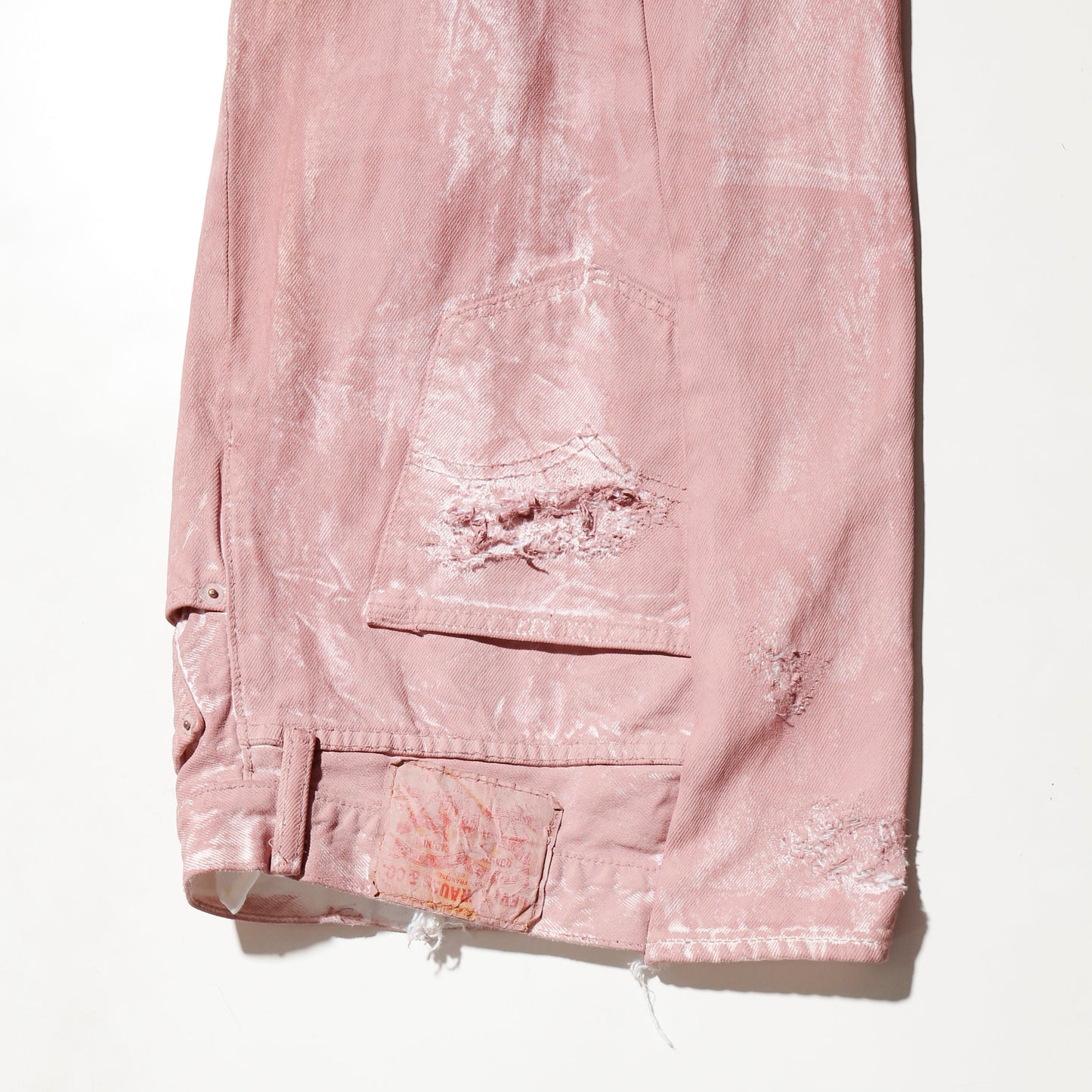 *one-off broken upside down jeans: model- dust pink