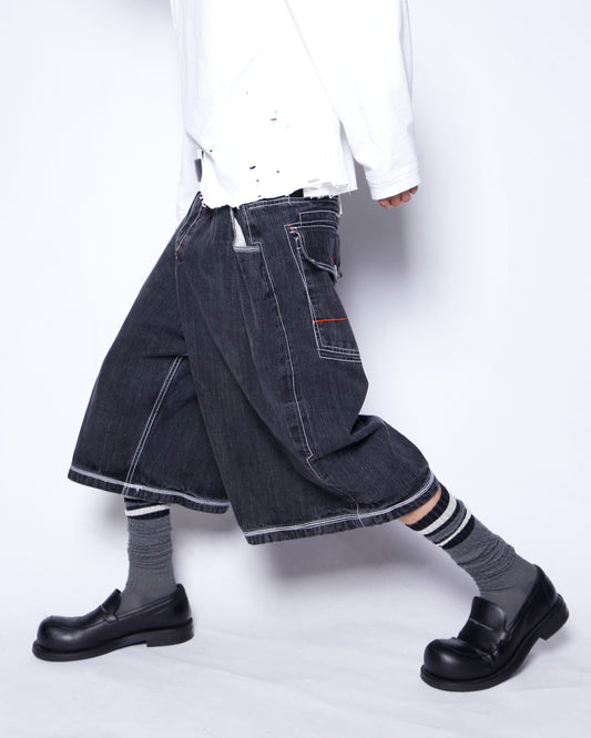 vintage resized tuck wide bermuda shorts