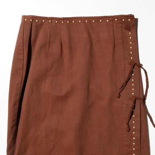 vintage studs side wrap skirt