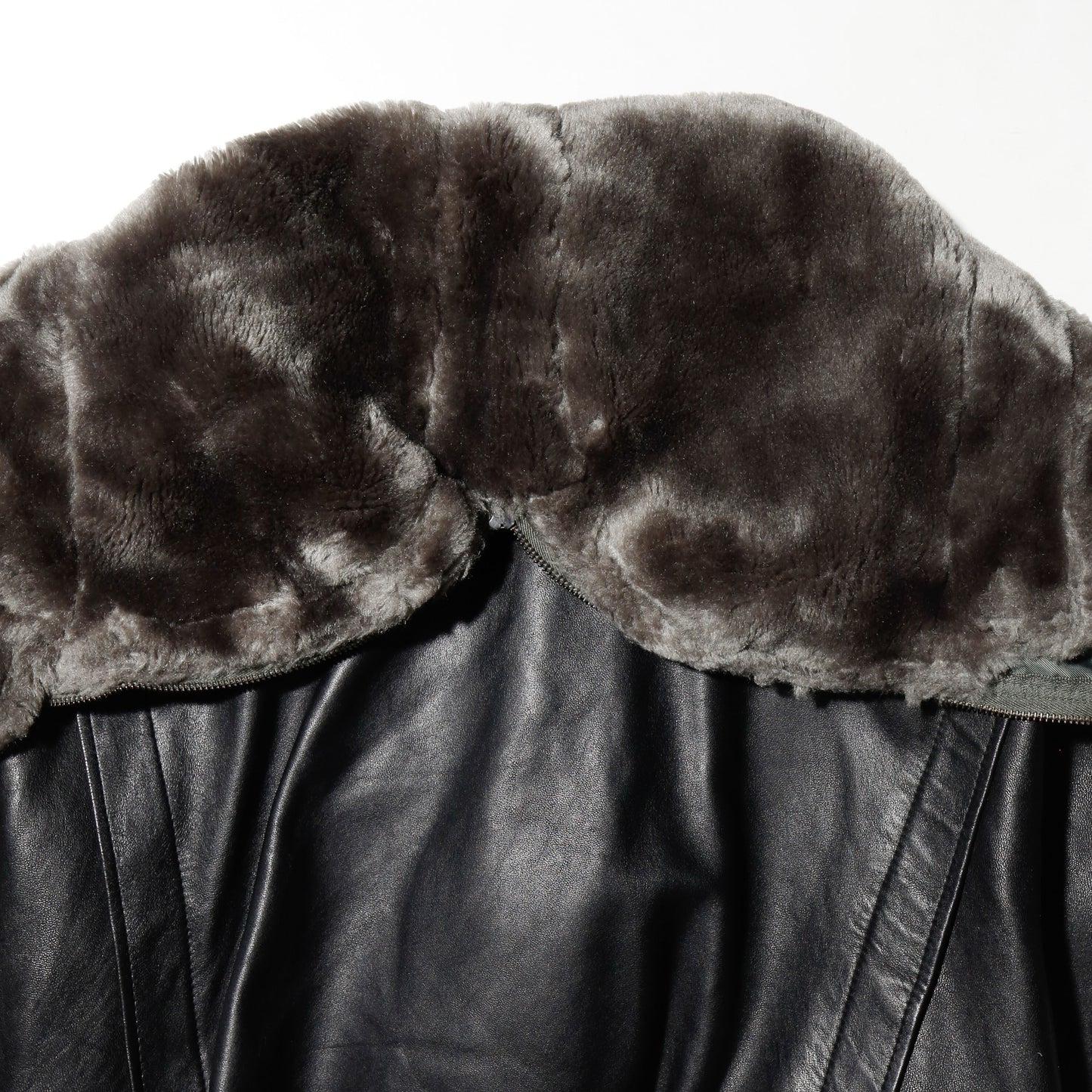 *one-off hooded aviator leather jacket