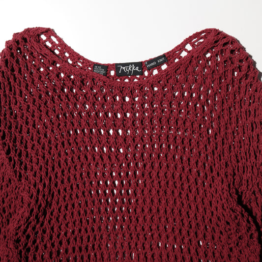 vintage hand knit crochet l/s