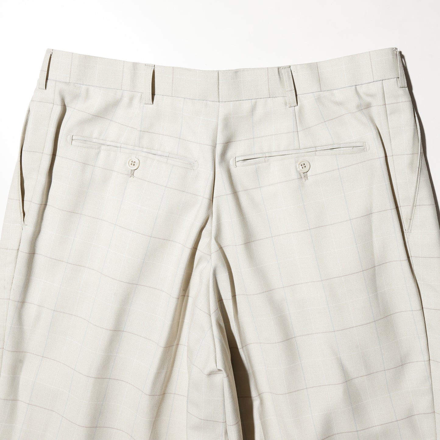 vintage tucked window check wide slacks