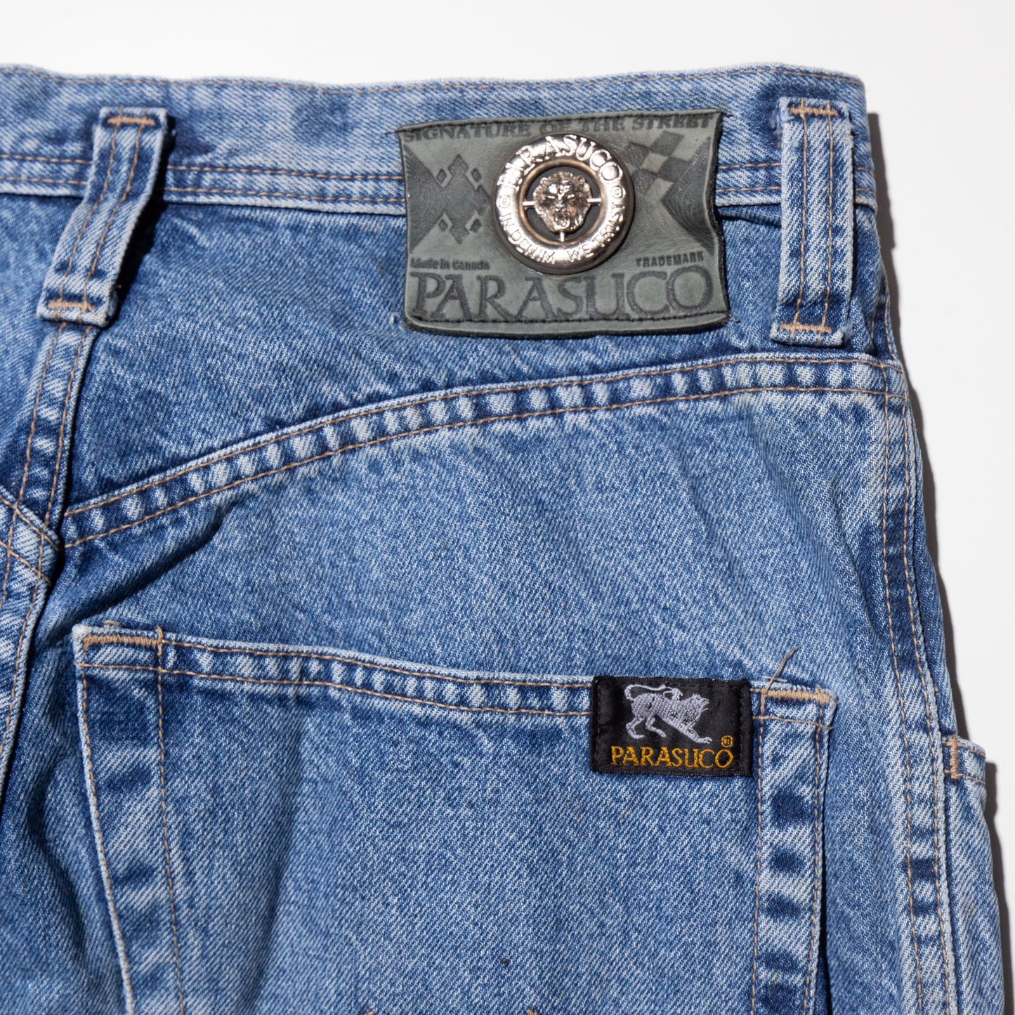vintage parasuco hook cropped baggy shorts