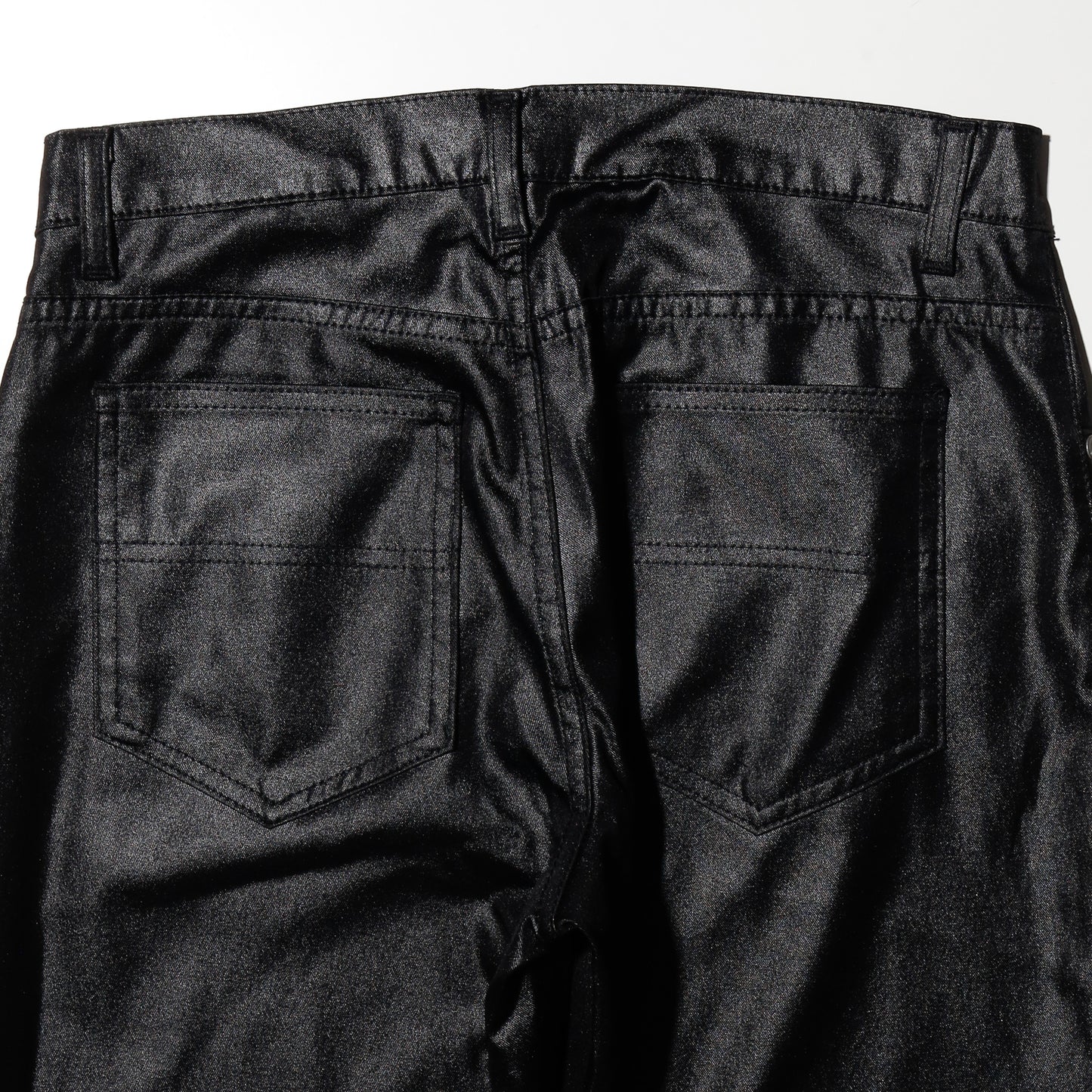 vintage coating stretch flare trousers