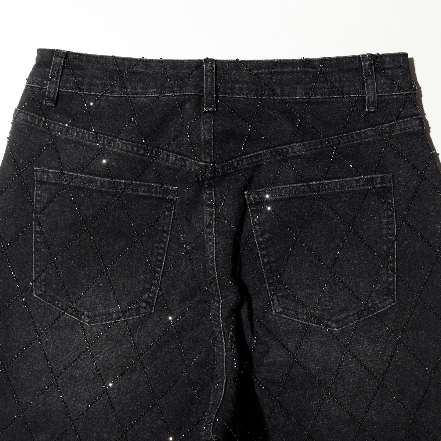 vintage shinny dia quilt baggy jeans