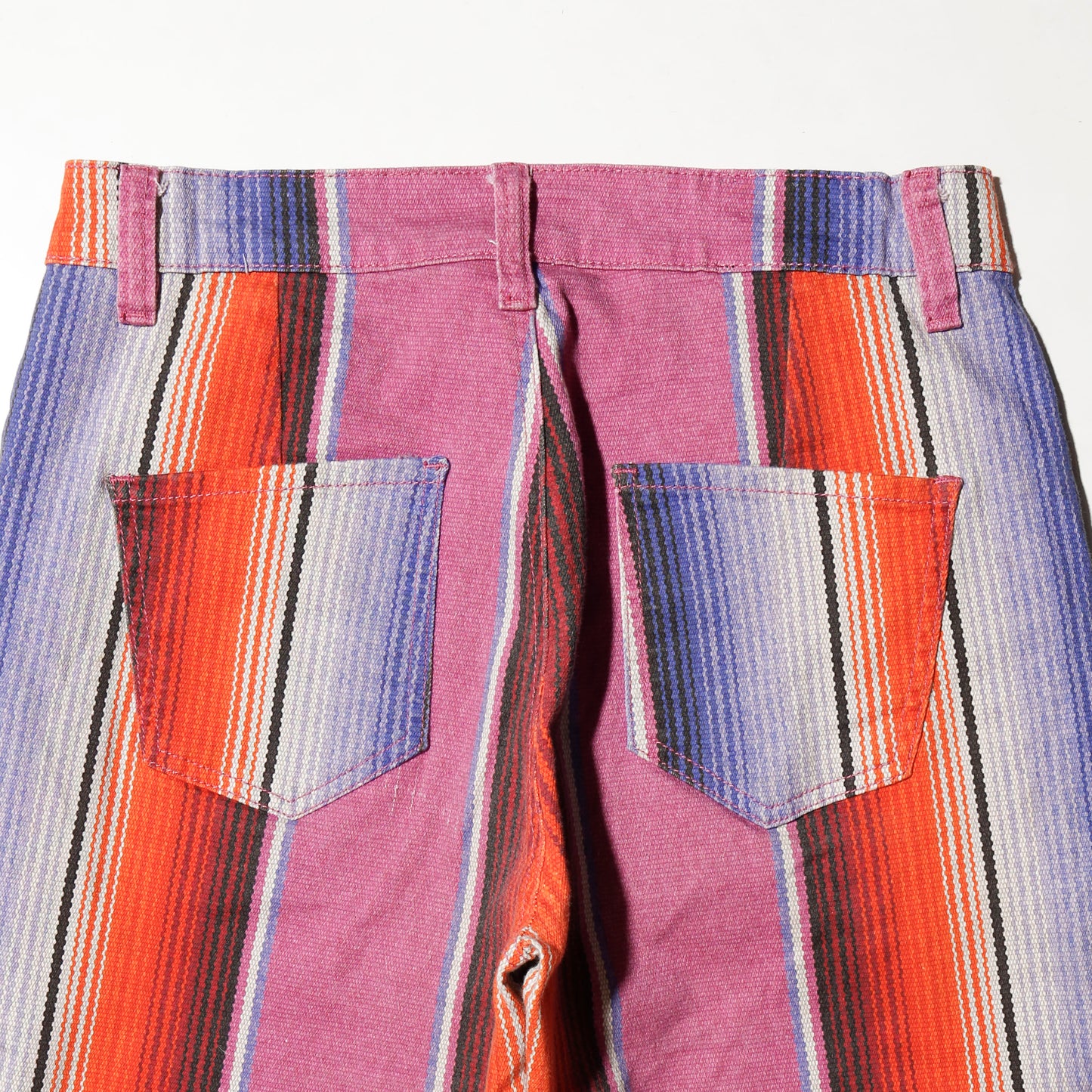 vintage low rise serape stripe mega flare trousers