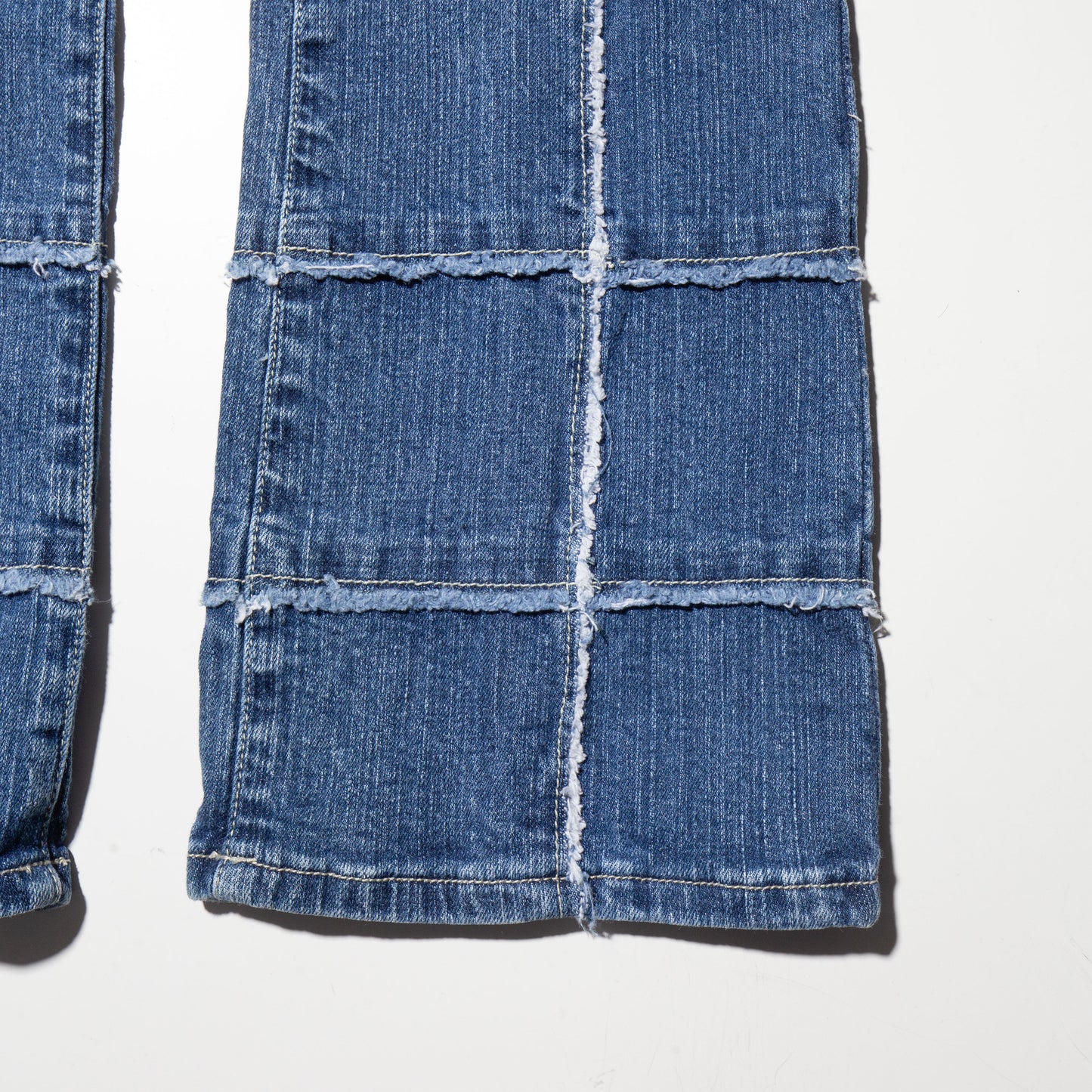 vintage grid low rise flare jeans