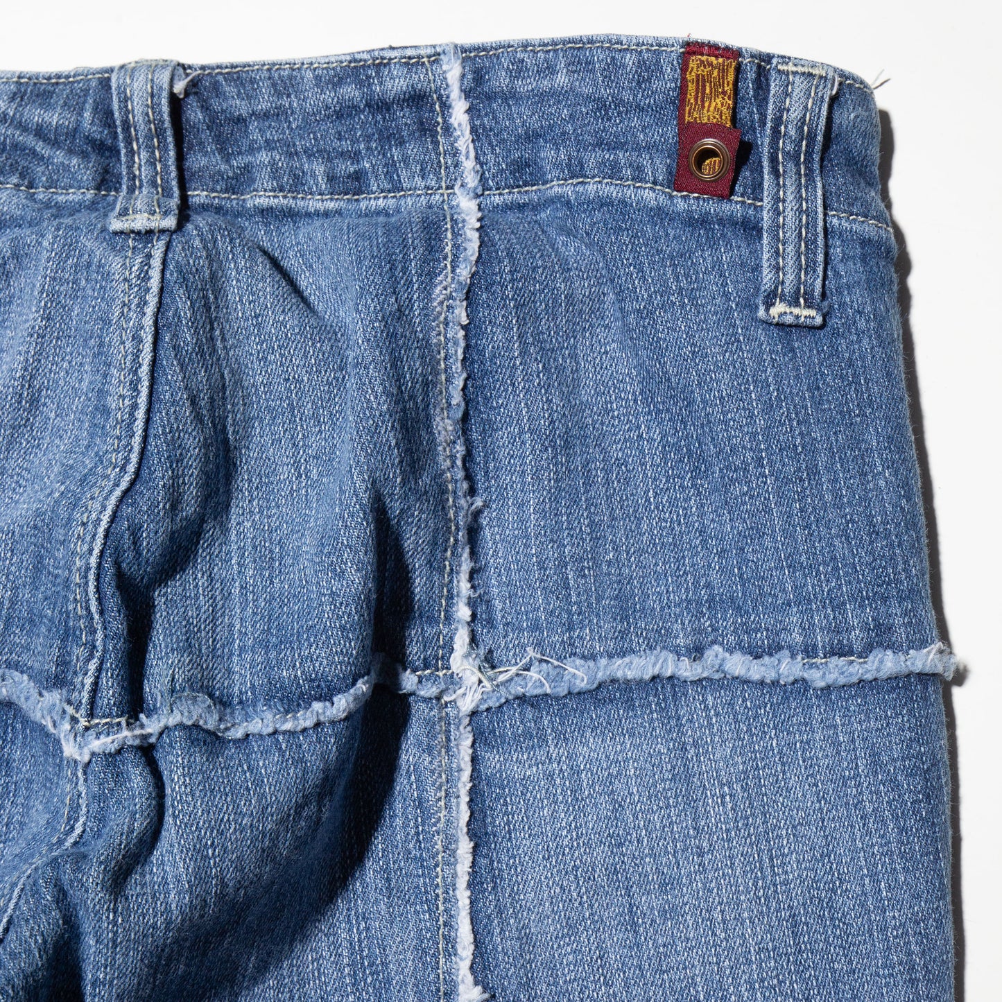 vintage grid low rise flare jeans