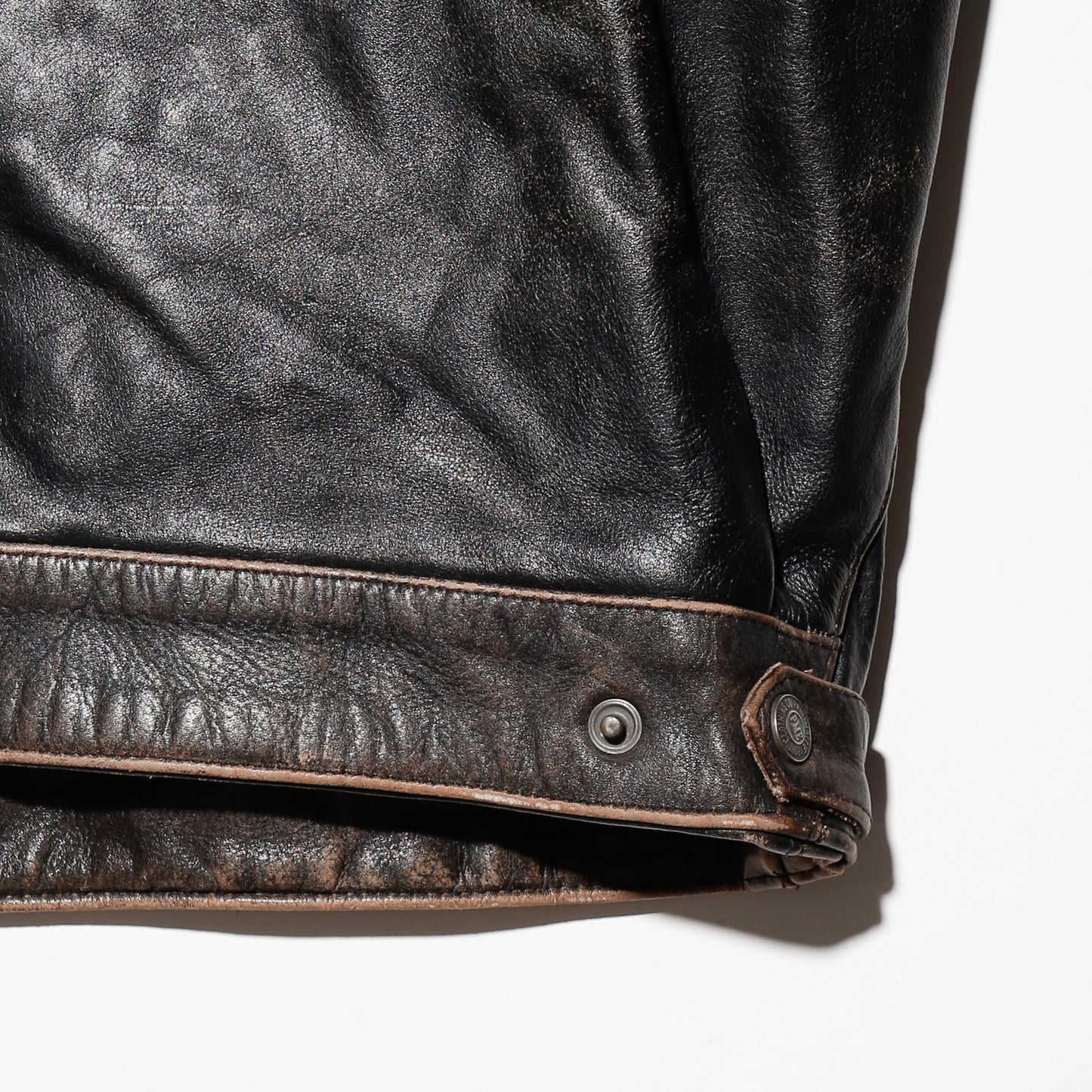 vintage fadded aviator leather jacket