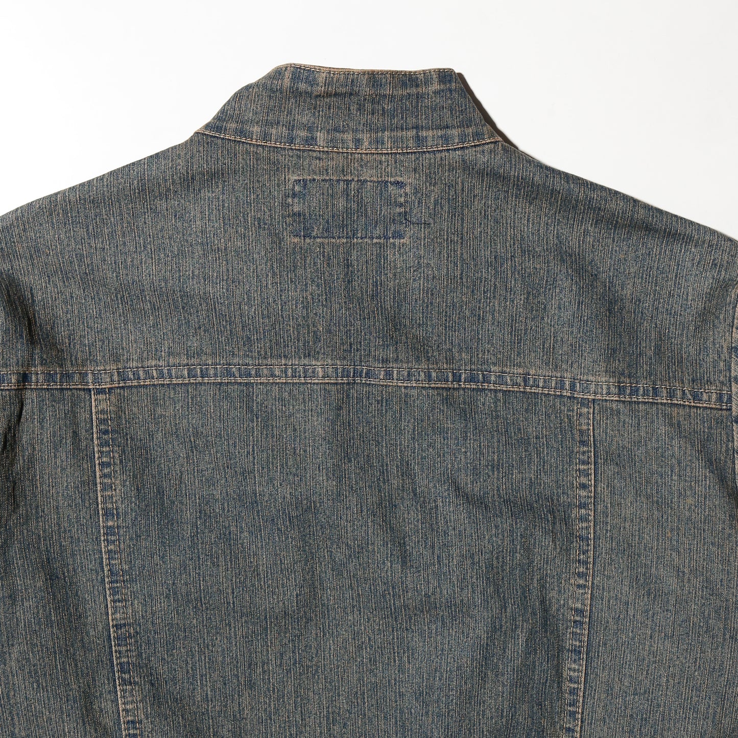 vintage double zip denim motorcycle jacket