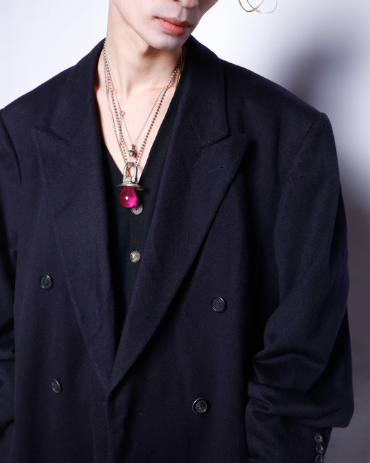 vintage double breasted wool chesterfield long coat