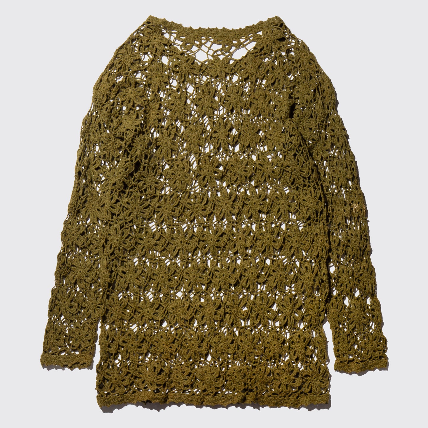 vintage flower crochet pullover