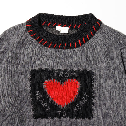 vintage from heart to heart hand knit sweater