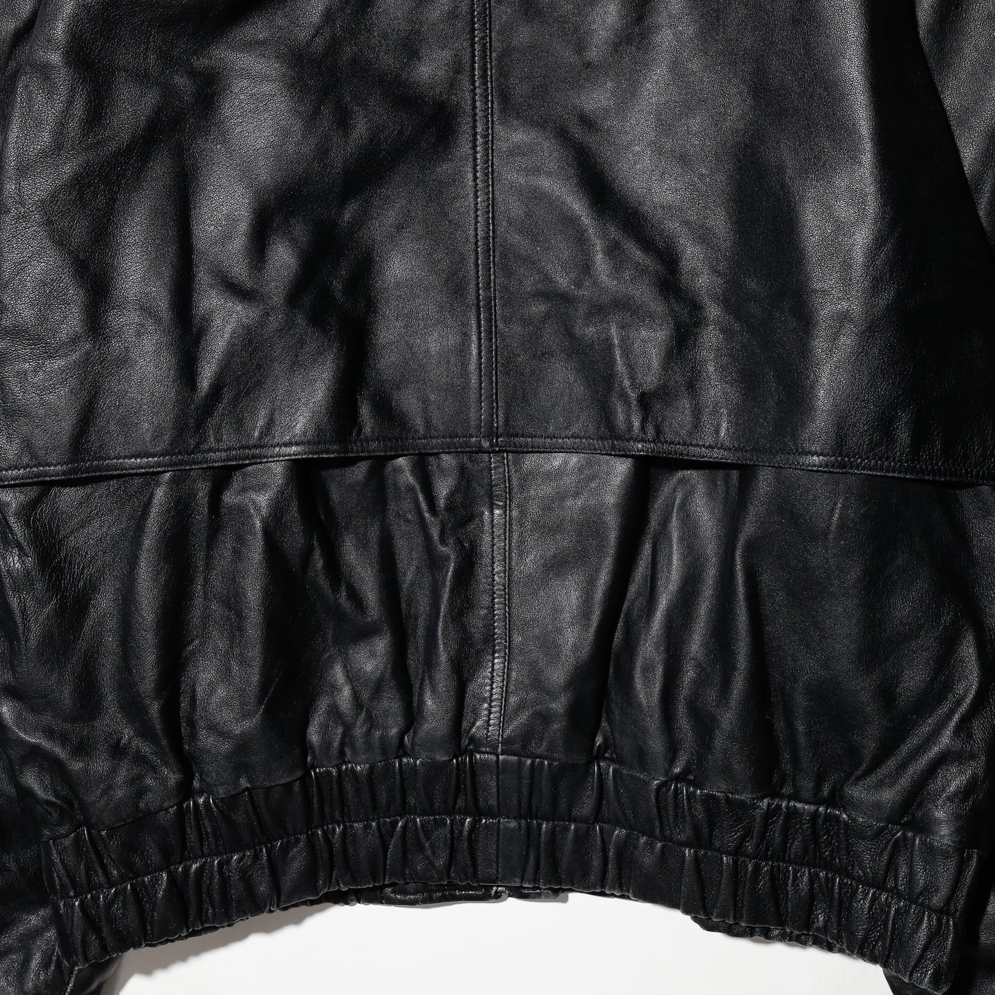 vintage stand collar wide leather jacket