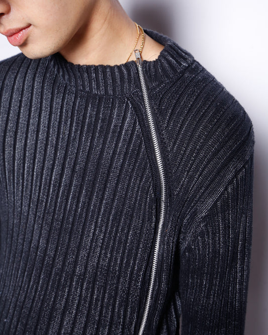 vintage slanting acid rib sweater