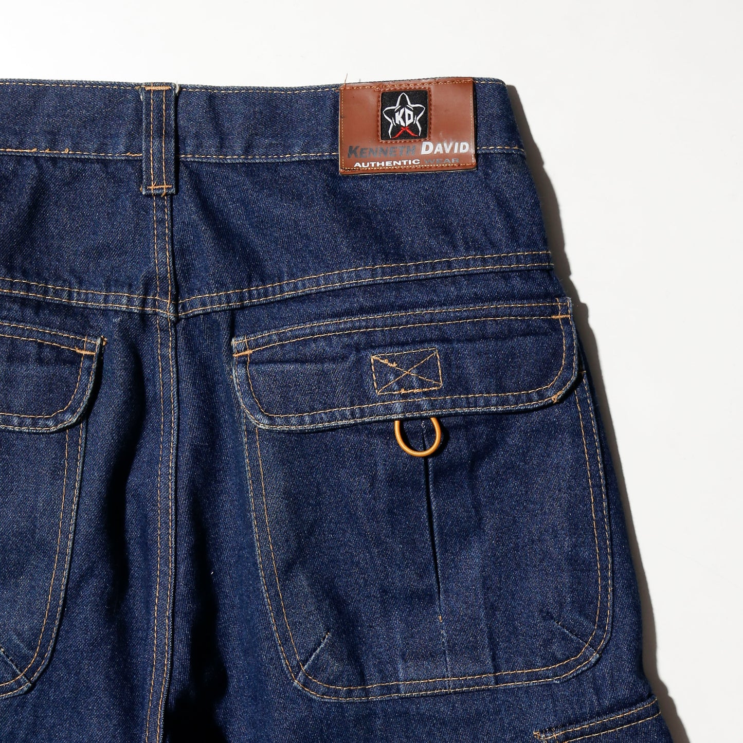 vintage kenneth david leather combi cargo bermuda shorts
