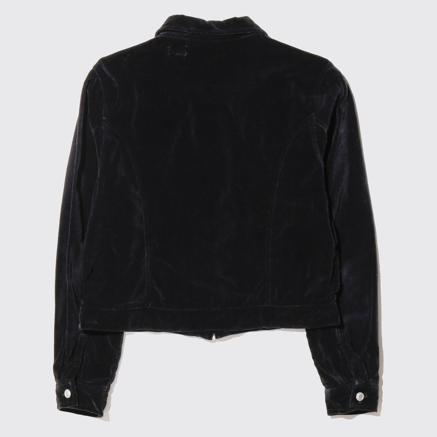vintage cropped velvet zip jacket