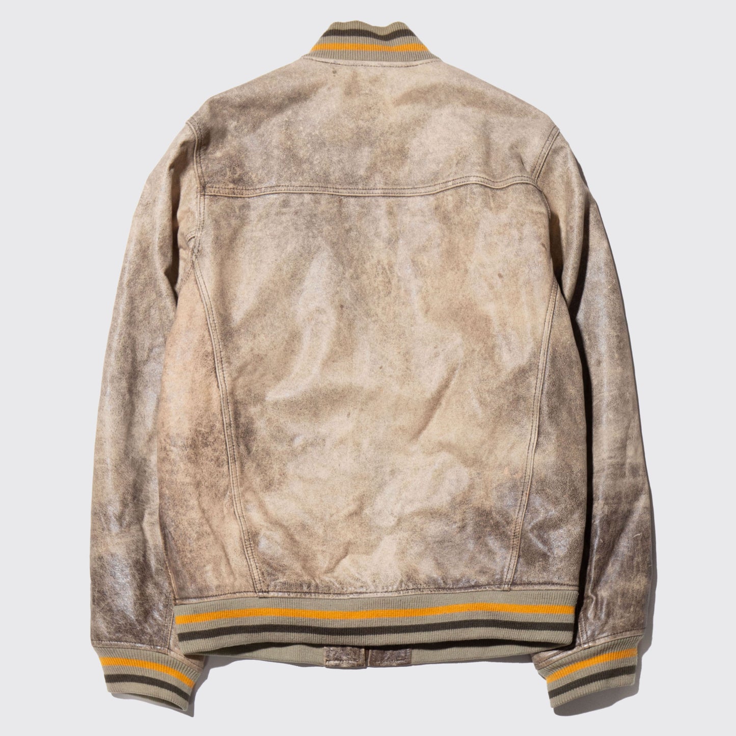 vintage quick silver faded rib leather jacket