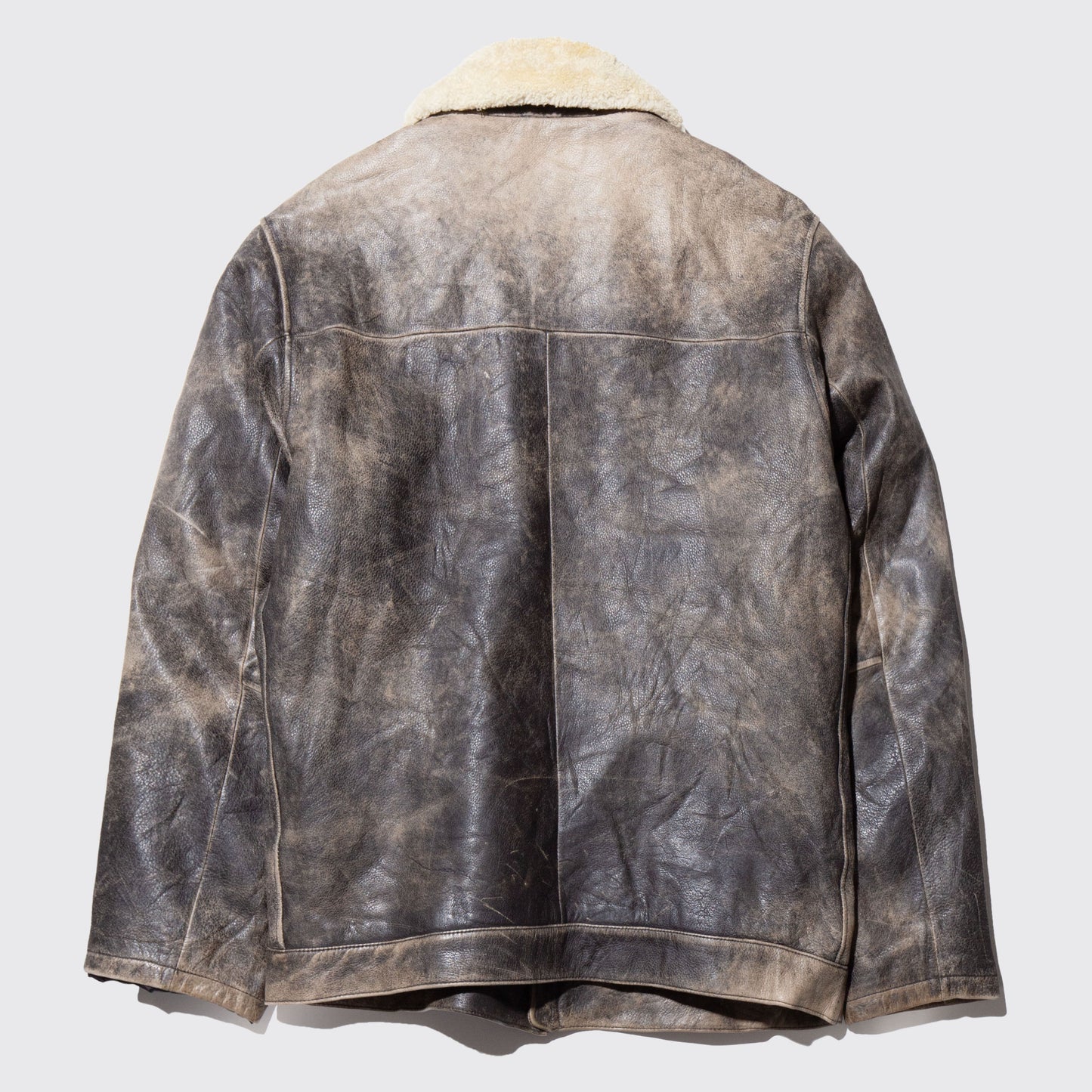 vintage eddie bauer boa collar dust leather jacket