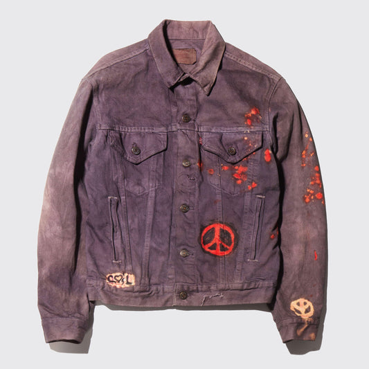 vintage paint and dye trucker jacket