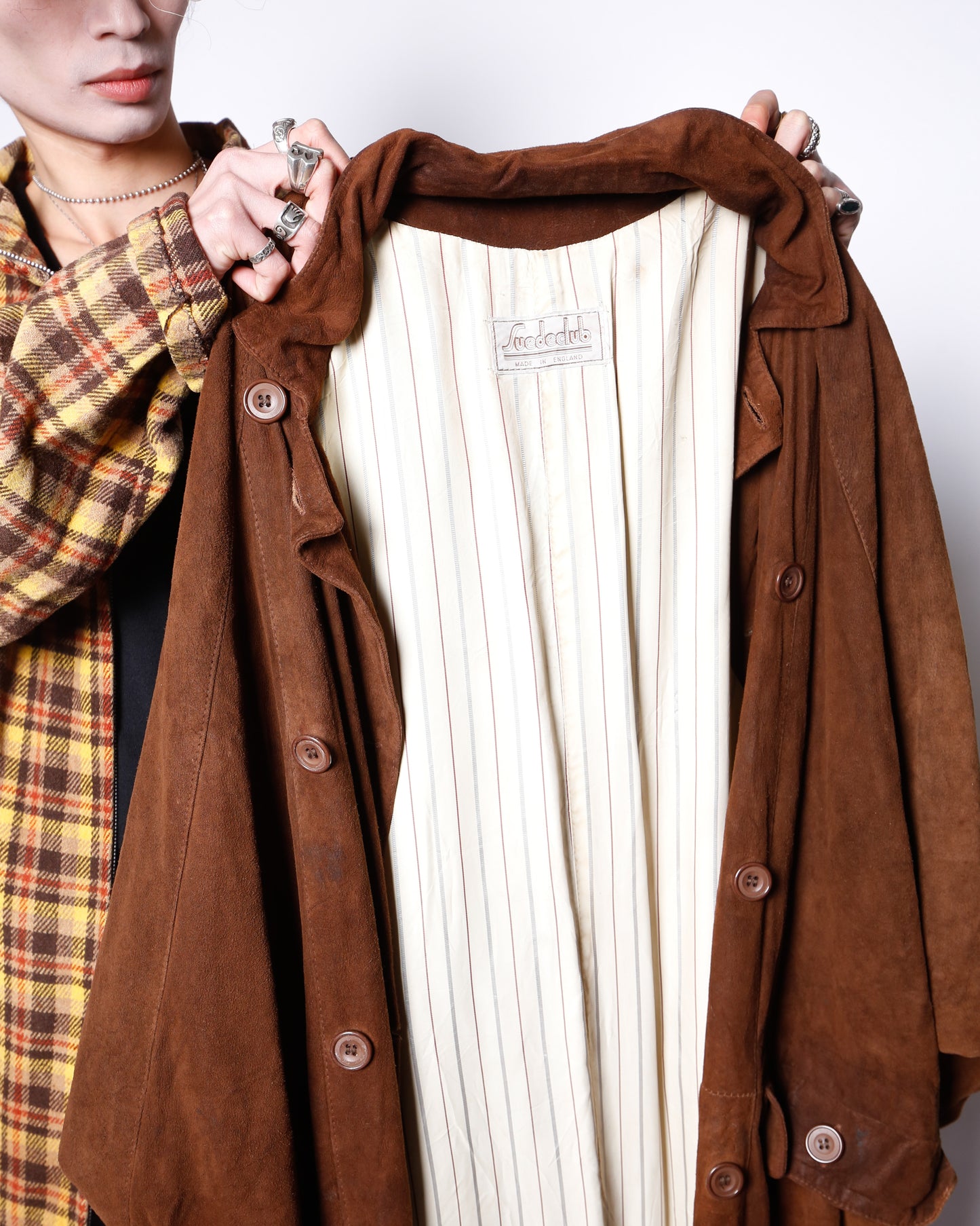 vintage uk dolman sleeve nubuck leather coat