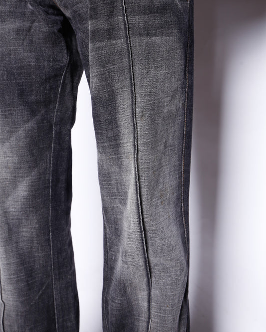 vintage energie center pleats flare jeans