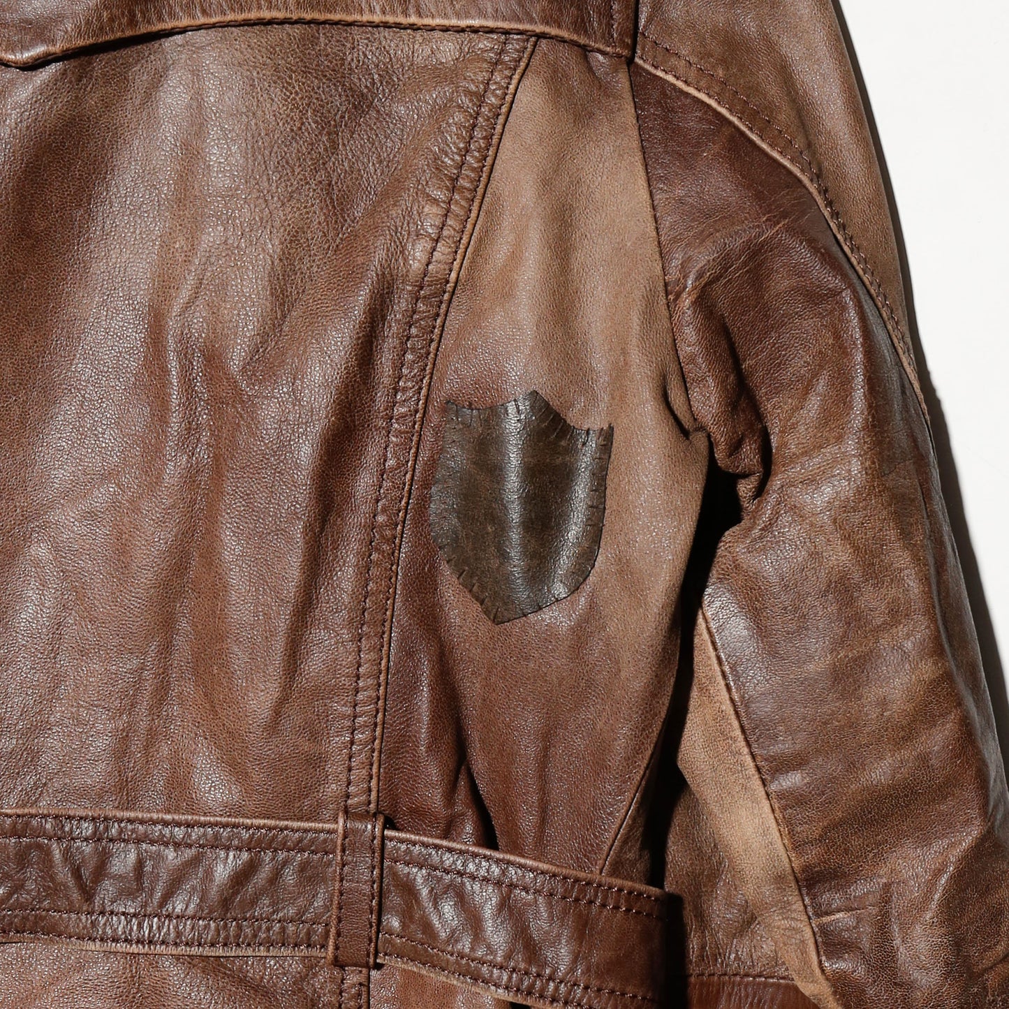 vintage short leather trench coat