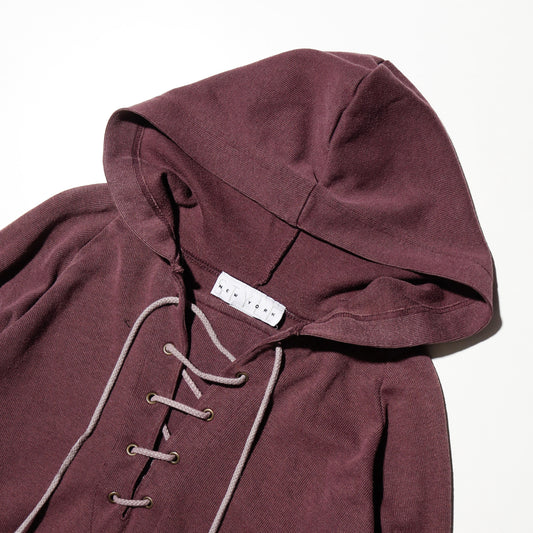 vintage lace up hoodie