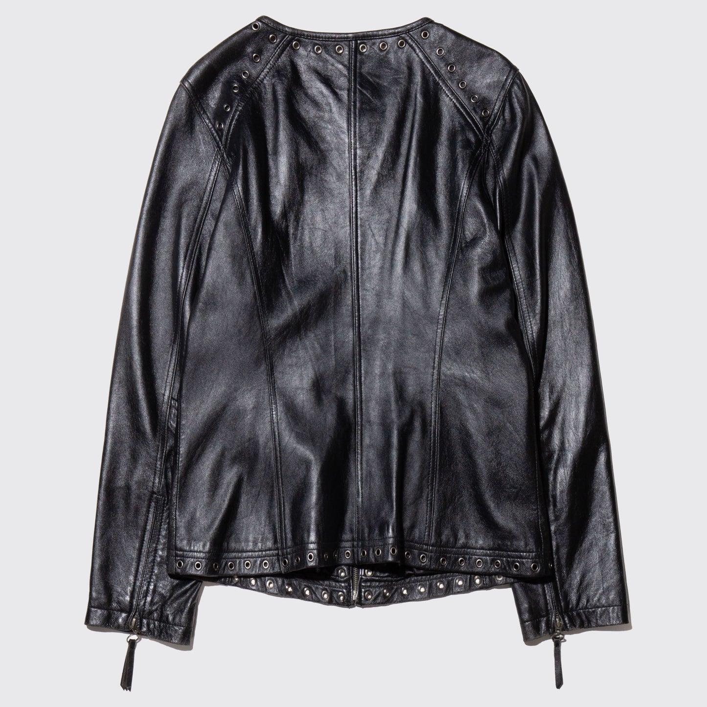 vintage eyelet leather jacket