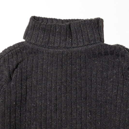 vintage lame ribbed cropped sweater