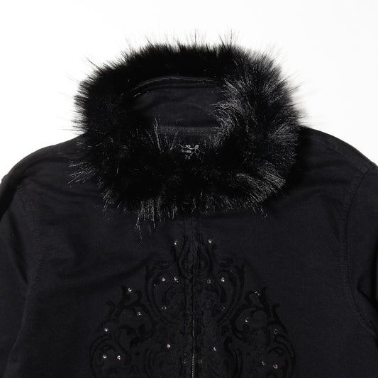 vintage fur collar damask jacket