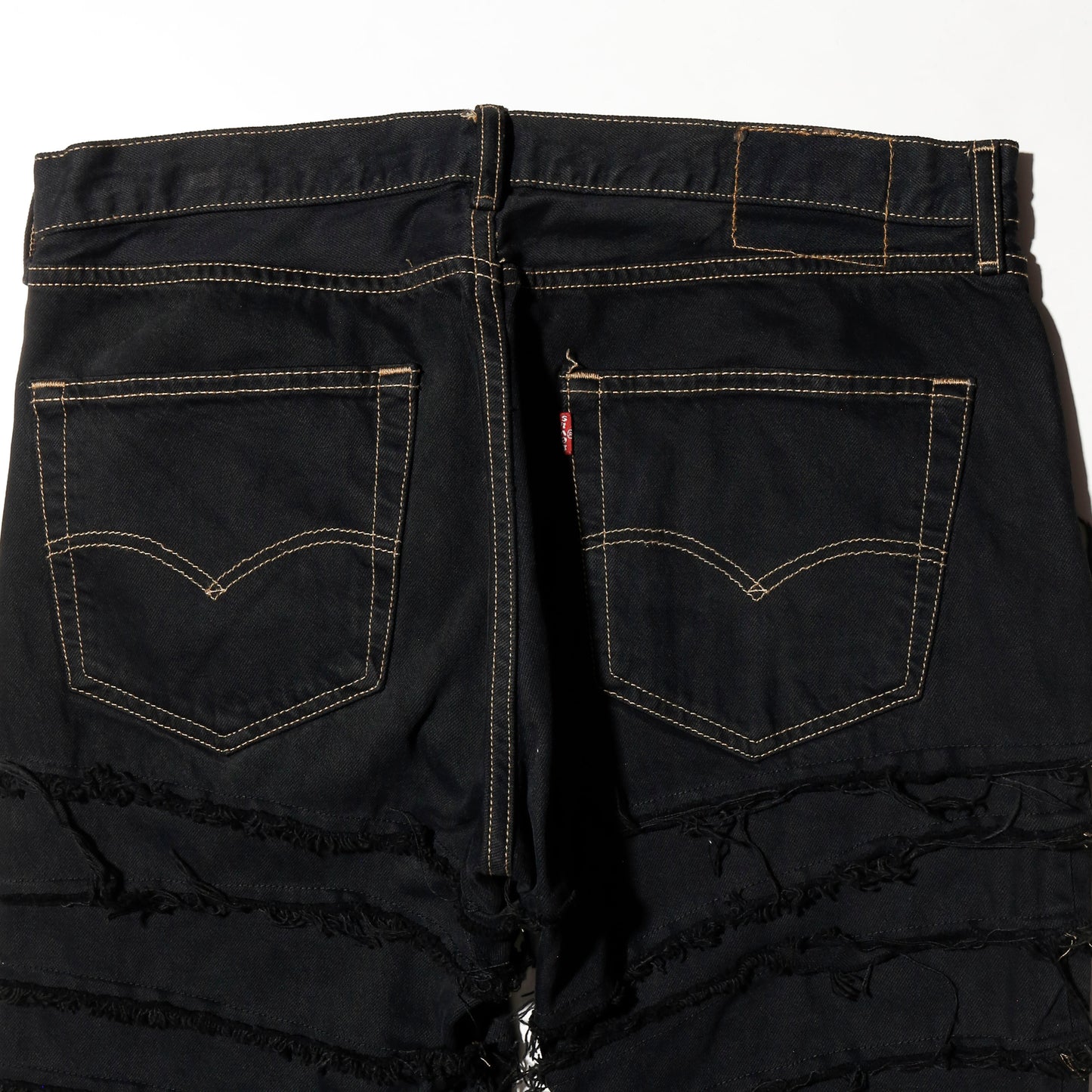 *one-off tsugihagi jeans, model-black finish