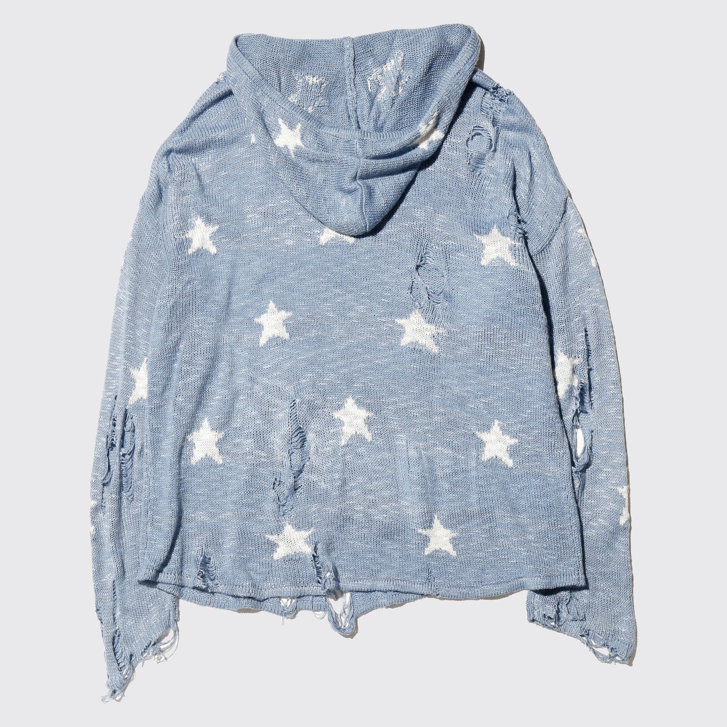 *one-off star broken knit hoodie