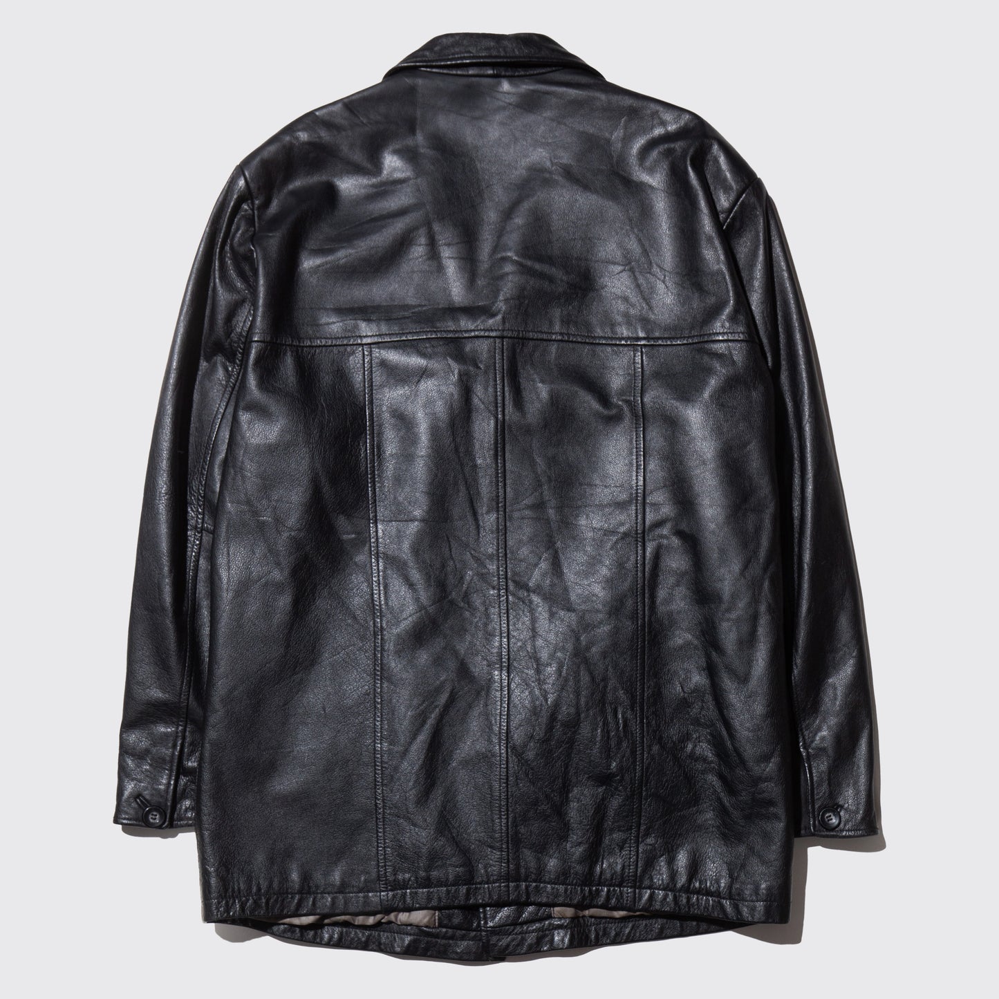 vintage badges single leather coat